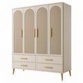 Armoire de rangement 160 x 55 x 200 cm beige en panneaux de bois style contemporain