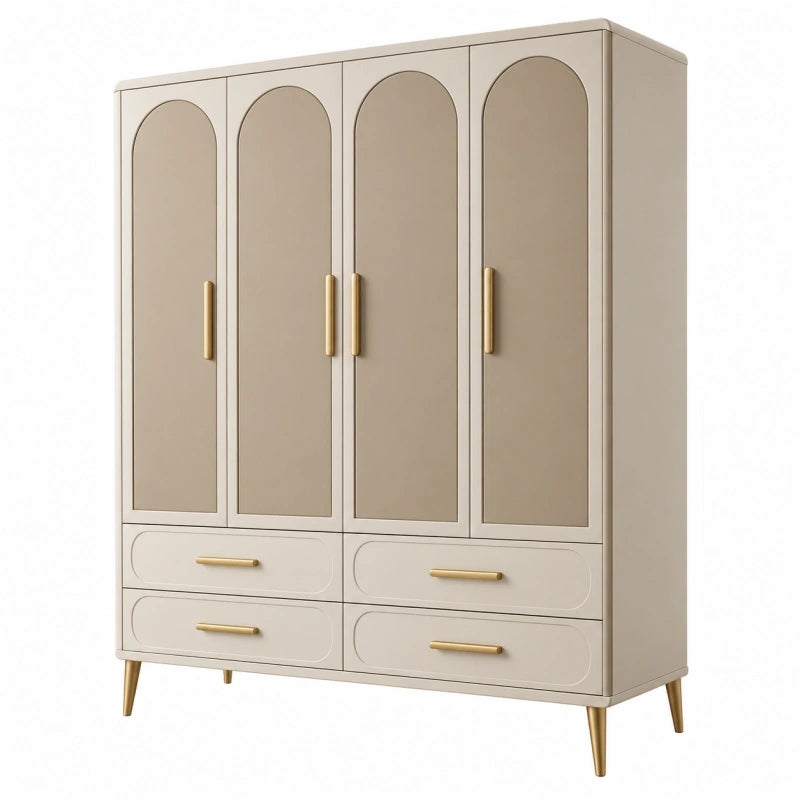 Armoire de rangement 160 x 55 x 200 cm beige en panneaux de bois style contemporain