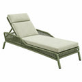 Chaise longue de jardin 198 x 75 x 88 cm en aluminium vert avec tressage et dossier inclinable