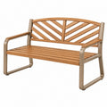 Banc de jardin 122 x 64 x 88 cm en bois et métal marron taupe style contemporain