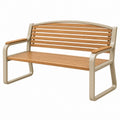 Banc de jardin 120 cm bois brun métal beige style contemporain